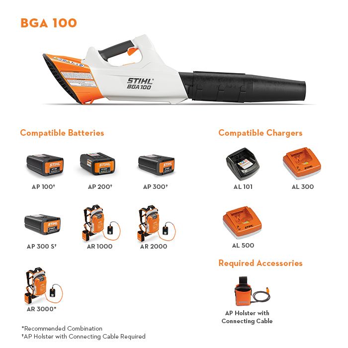 Stihl battery sales blower bga 100